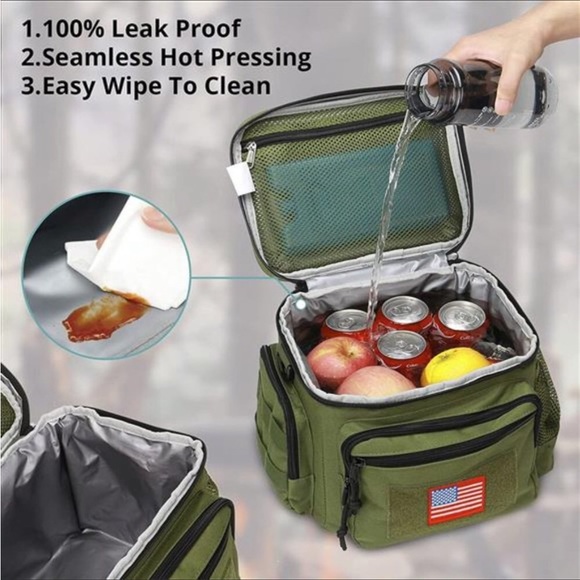Lunch box tactical Bag Webbing Leakproof Insulated Large Lunch Bag - Picture 7 of 7